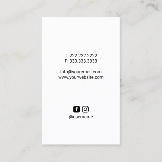 Spine- en Bloedkool Chiropractor Therapist Visitekaartje (Achterkant)