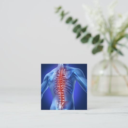 Spine Graphic Square Chiropractor Vierkante Visitekaartje (Staand voorkant)