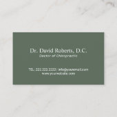 Spine Logo Chiropractor Chiropractie Sage Groen Visitekaartje (Achterkant)