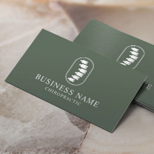Spine Logo Chiropractor Chiropractie Sage Groen Visitekaartje