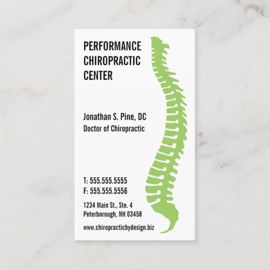 Spine Logo Chiropractor Doctor Visitekaartjes (Voorkant)