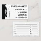 Spine Silhouette Graphic Chiropractor Appointment Afsprakenkaartje (Voorkant / Achterkant)