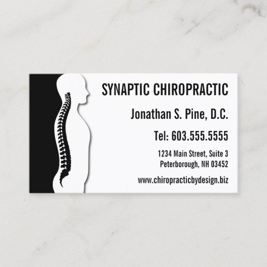 Spine Silhouette Graphic Chiropractor Appointment Afsprakenkaartje (Voorkant)