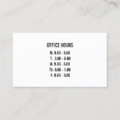 Spine Silhouette Graphic Kantoor Hours Chiropracto Visitekaartje (Achterkant)