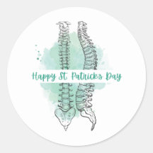 Spine St. Patrick's Day Stickers, Chiropractic