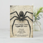 🕷️Spine-tintelende Spider HALLOWEEN Bash Kaart (Staand voorkant)