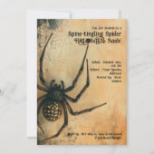🕷️Spine-tintelende Spider HALLOWEEN Bash Kaart (Voorkant)