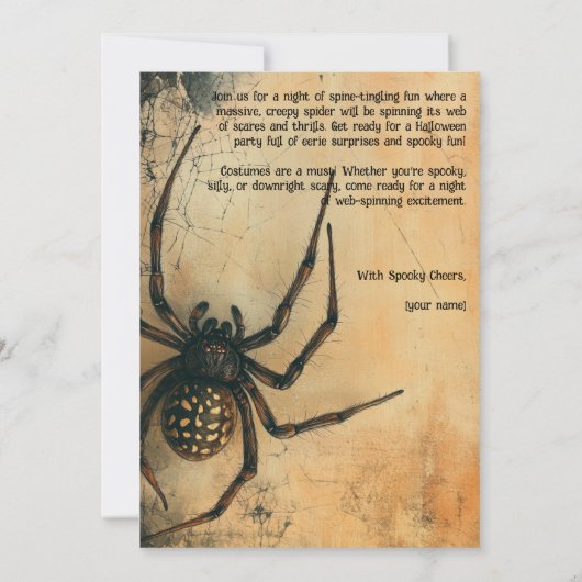 🕷️Spine-tintelende Spider HALLOWEEN Bash Kaart (Achterkant)