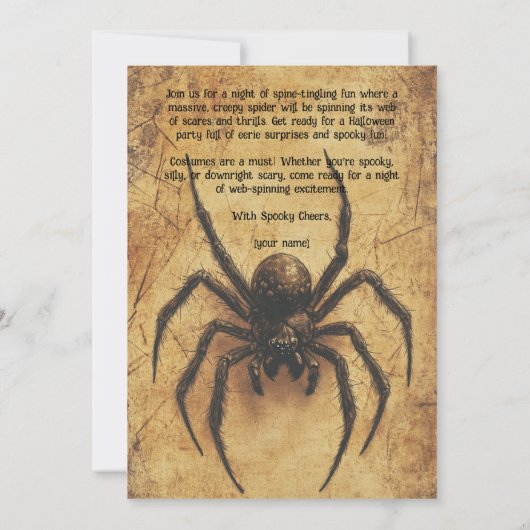🕷️Spine-tintelende Spider HALLOWEEN Bash Kaart (Achterkant)