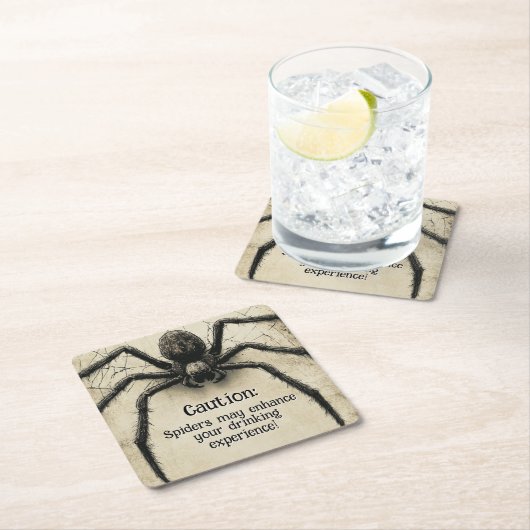  Spine-tintelende Spider HALLOWEEN Bash Kartonnen Onderzetters (Insitu)