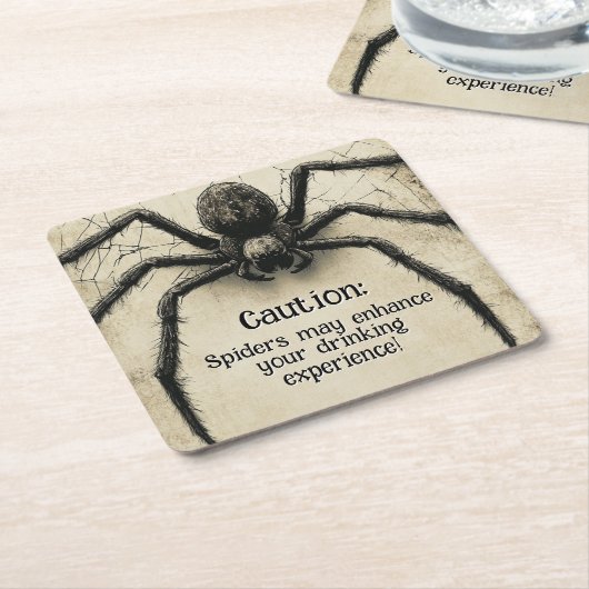  Spine-tintelende Spider HALLOWEEN Bash Kartonnen Onderzetters (Schuin)