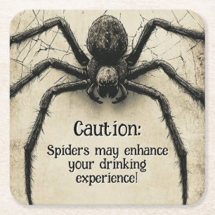 Spine-tintelende Spider HALLOWEEN Bash Kartonnen Onderzetters