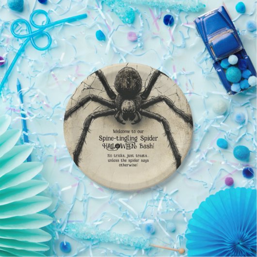  Spine-tintelende Spider HALLOWEEN Bash Papieren Bordje (Feest)