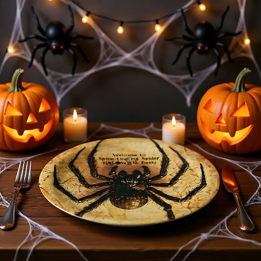 🕷️Spine-tintelende Spider HALLOWEEN Bash Papieren Bordje