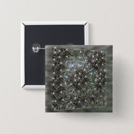 Spinende dandeliakoes vierkante button 5,1 cm (Voorkant /achterkant)