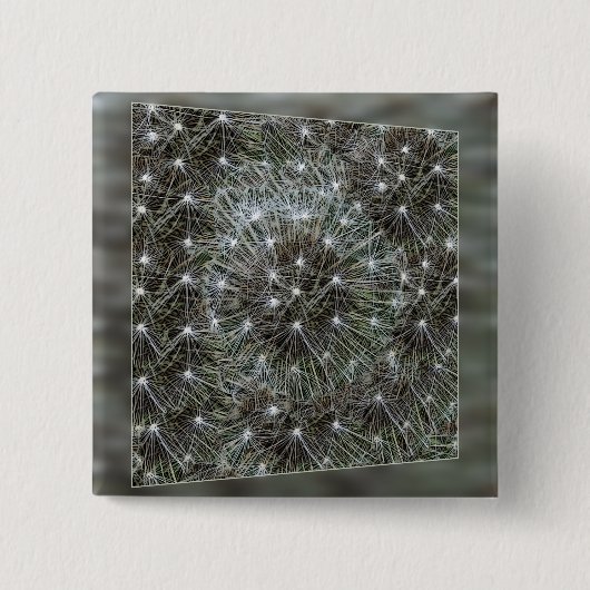 Spinende dandeliakoes vierkante button 5,1 cm (Voorkant)