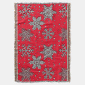 Spinende zilverglittersneeuwvlokken deken (Voorkant Verticaal)