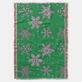 Spinende zilverglittersneeuwvlokken deken (Voorkant Verticaal)