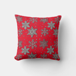 Spinende zilverglittersneeuwvlokken kussen