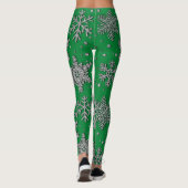 Spinende zilverglittersneeuwvlokken leggings (Achterkant)