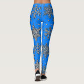Spinende zilverglittersneeuwvlokken leggings (Achterkant)