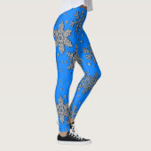 Spinende zilverglittersneeuwvlokken leggings (Rechts)