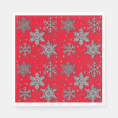 Spinende zilverglittersneeuwvlokken servet (Voorkant)