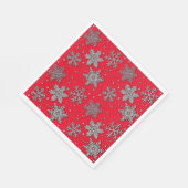 Spinende zilverglittersneeuwvlokken servet (Hoek)