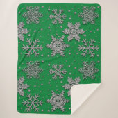 Spinende zilverglittersneeuwvlokken sherpa deken (Voorkant)