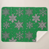 Spinende zilverglittersneeuwvlokken sherpa deken (Voorkant (horizontaal))