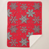 Spinende zilverglittersneeuwvlokken sherpa deken (Voorkant)