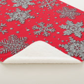 Spinende zilverglittersneeuwvlokken sherpa deken (3/4)