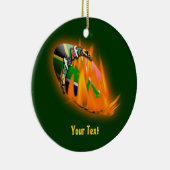 Spingbok groen en gouden supporters cadeautjes voo keramisch ornament (Rechts)