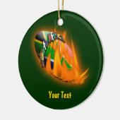 Spingbok groen en gouden supporters cadeautjes voo keramisch ornament (Links)