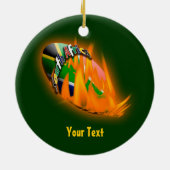 Spingbok groen en gouden supporters cadeautjes voo keramisch ornament (Achterkant)