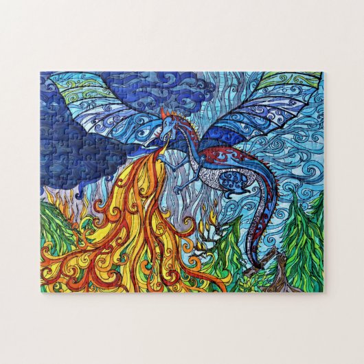 Spinglas Dragon Puzzle Legpuzzel (Horizontaal)