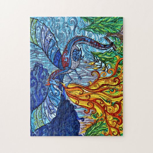 Spinglas Dragon Puzzle Legpuzzel (Verticaal)