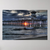 Spingtime Storm "Huntington Beach Pier" Poster (Voorkant)