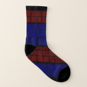 Spinman met stippels blauwe rode gedrukte sokken (Rechts - buiten)