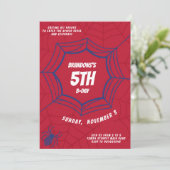 Spinman Web Verjaardag Superheld Thema Kinderfeest Kaart (Staand voorkant)