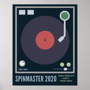 SpinMaster 2020 VinylPlatenspeler met hoge trouw Poster