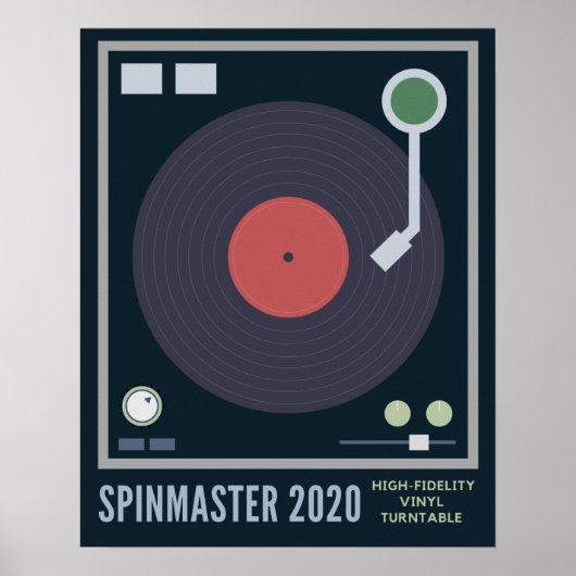 SpinMaster 2020 VinylPlatenspeler met hoge trouw Poster (Voorkant)