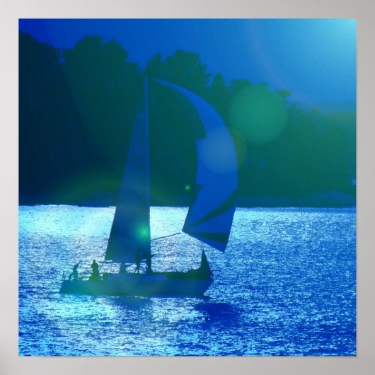 Spinnaker Racing Sailboat Poster (Voorkant)