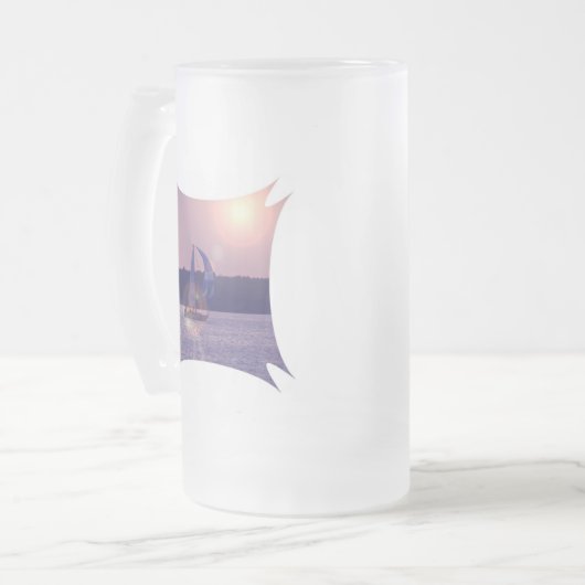 Spinnaker Sailboat Frosted Beer Mok (Voorkant links)