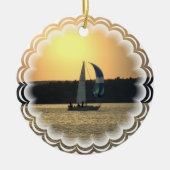 Spinnaker Sailboat Sunset Ornament (Voorkant)