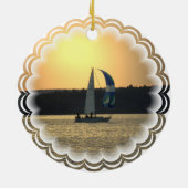 Spinnaker Sailboat Sunset Ornament (Achterkant)