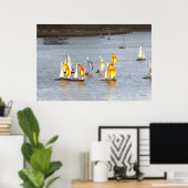 Spinnakers vatten de Wind Poster (Thuiskantoor)