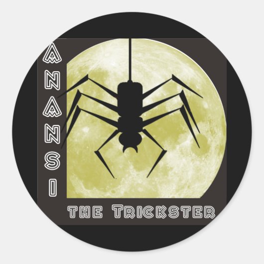 Spinne Anansi trickster spider Ronde Sticker (Voorkant)