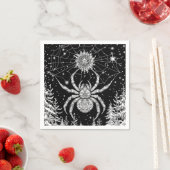 Spinne mit Mandala im magischen Netz Sternenhimmel Servet (Insitu)