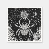 Spinne mit Mandala im magischen Netz Sternenhimmel Servet (Voorkant)